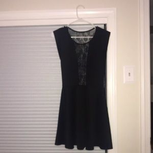 Black Short Sleeve Dress With Lace front and back